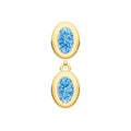 Double Oval Sky Blue Dangle Earrings