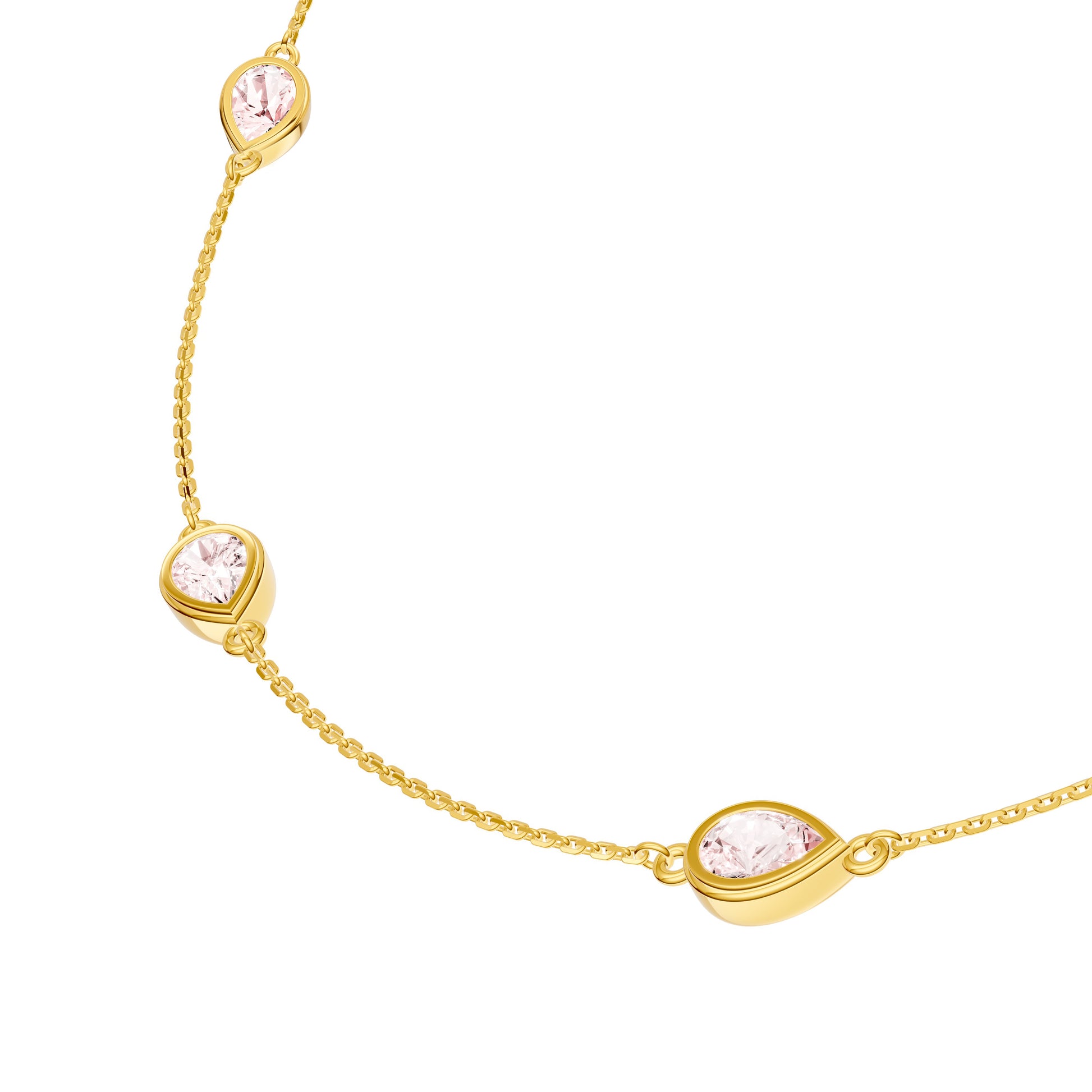 Pear Pink Morganite Station Necklace