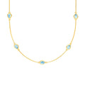 Pear Sky Blue Station Necklace