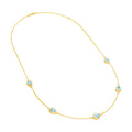 Pear Sky Blue Station Necklace