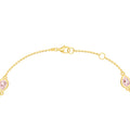 Pear Pink Morganite Station Bracelet