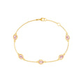 Pear Pink Morganite Station Bracelet