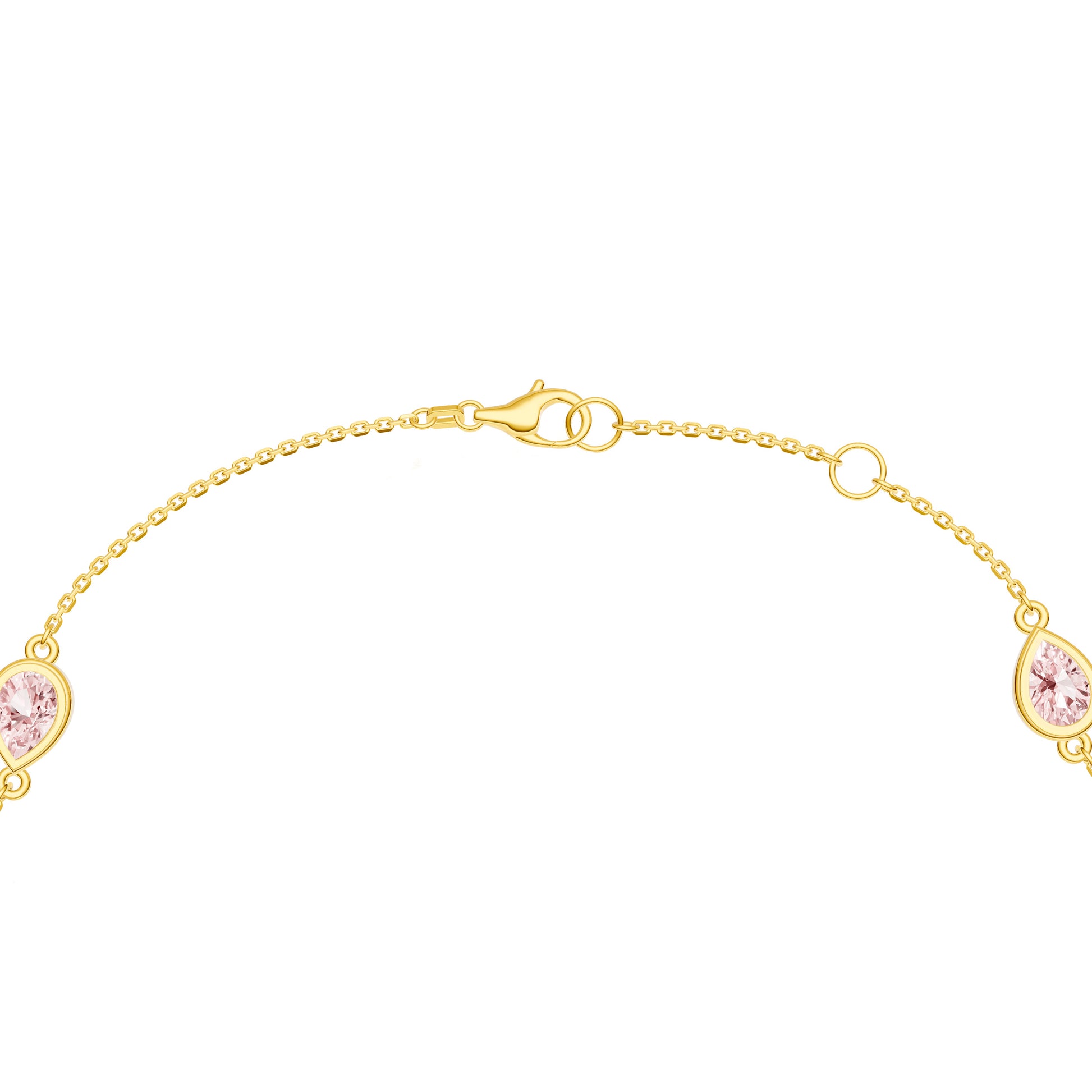 Pear Pink Morganite Station Bracelet