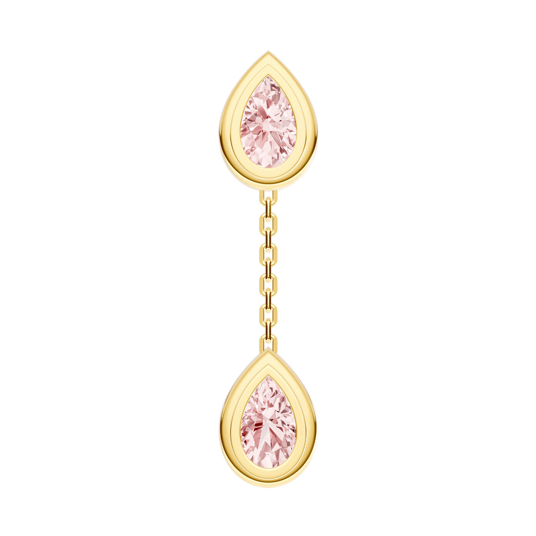 Double Pear Pink Morganite Dangle Earrings