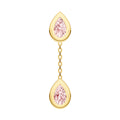 Double Pear Pink Morganite Dangle Earrings