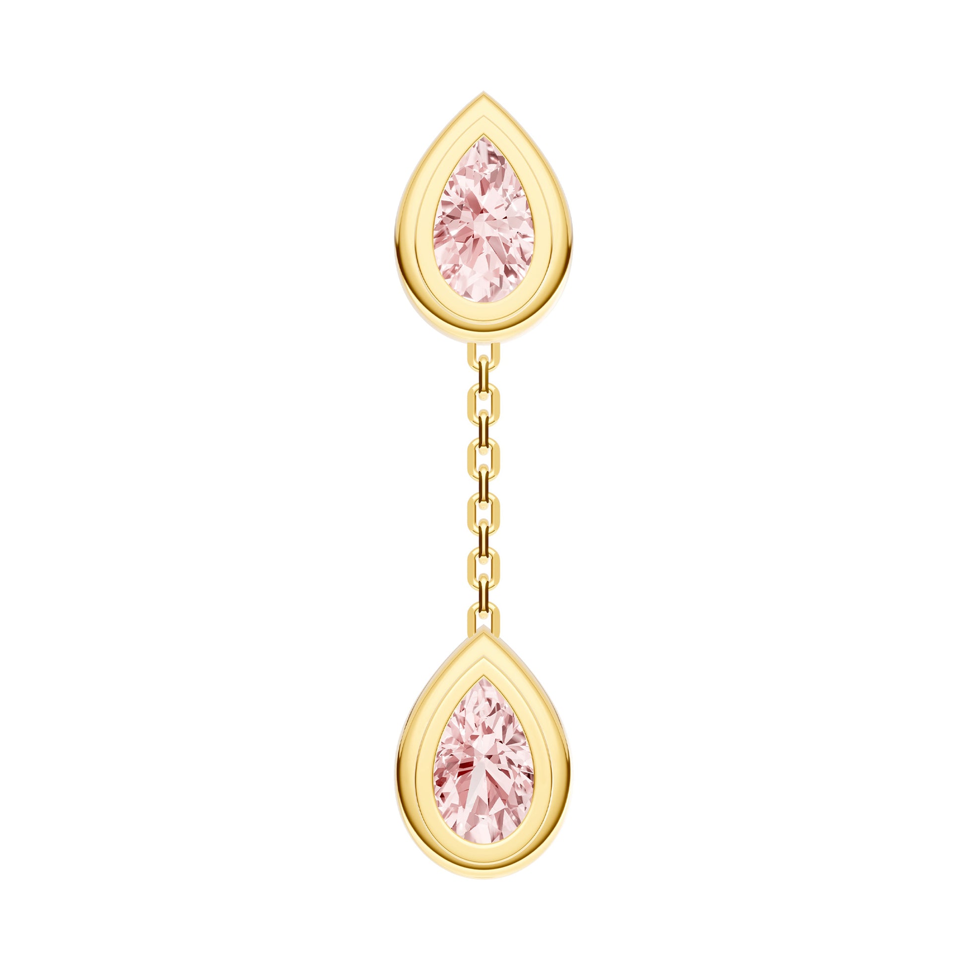 Double Pear Pink Morganite Dangle Earrings