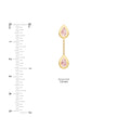 Double Pear Pink Morganite Dangle Earrings