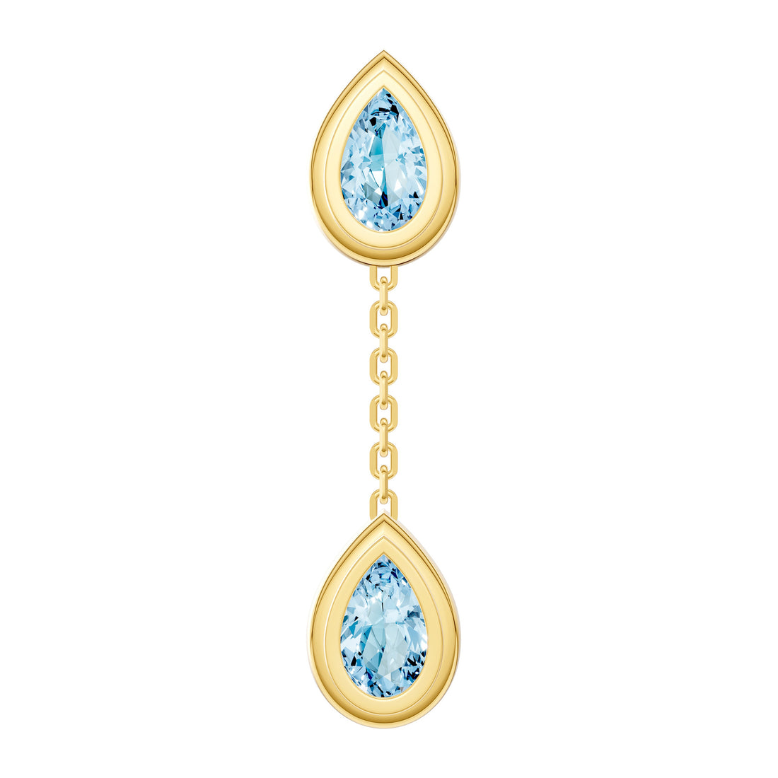 Double Pear Sky Blue Dangle Earrings