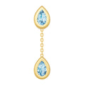 Double Pear Sky Blue Dangle Earrings