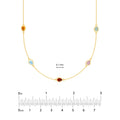 Pear Mixed Stone Station Necklace