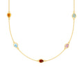 Pear Mixed Stone Station Necklace