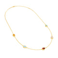Pear Mixed Stone Station Necklace