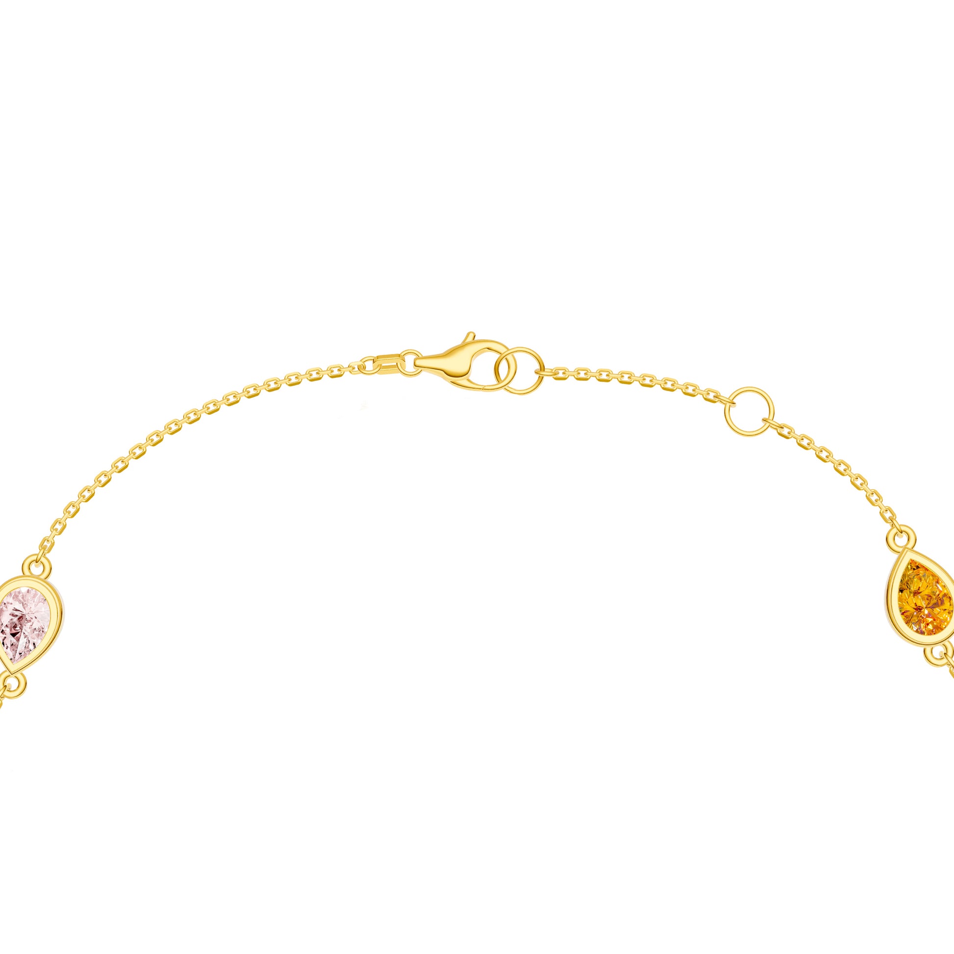 Pear Mixed Stone Station Bracelet