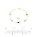 Pear Mixed Stone Station Bracelet
