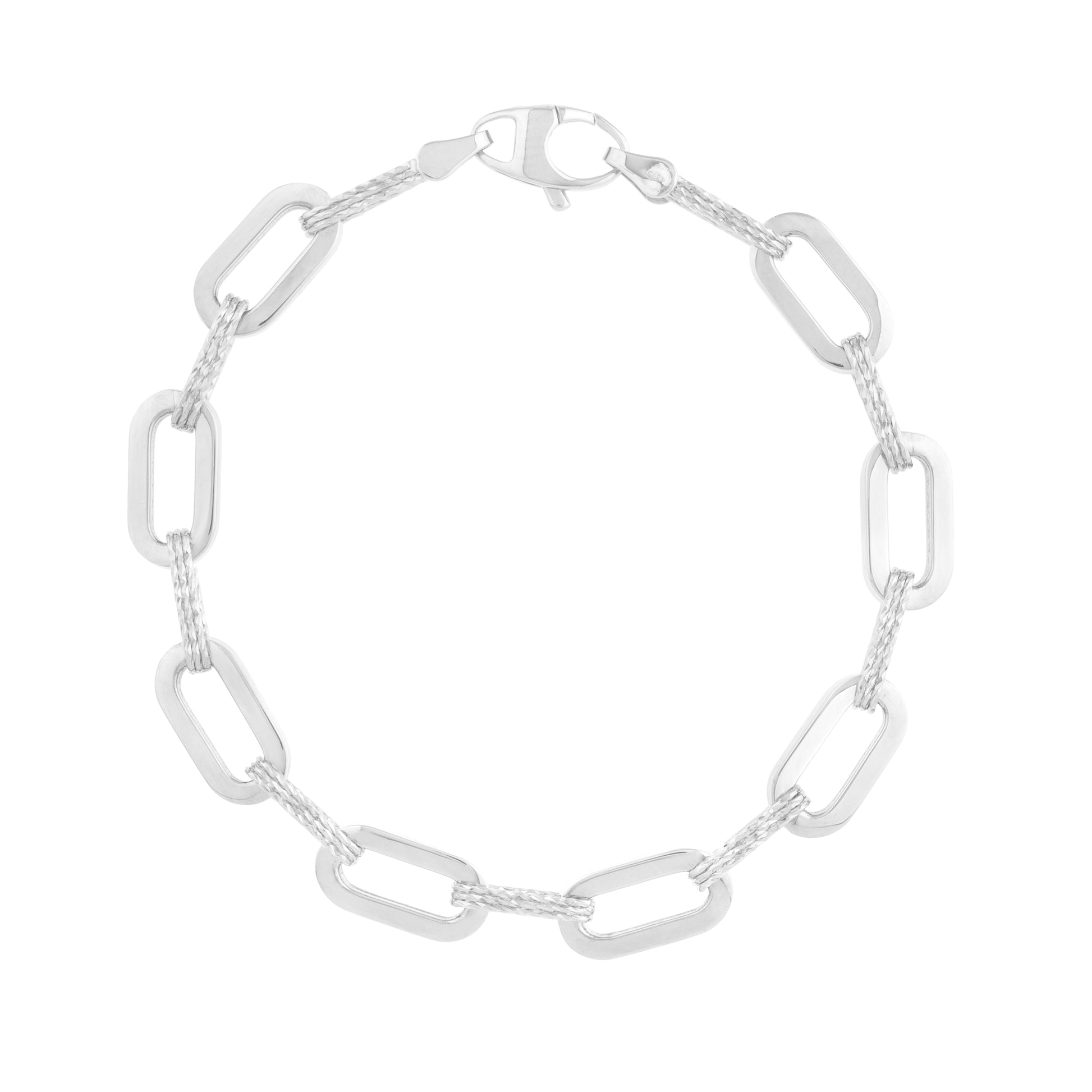 14K 7mm DiamantÃ© Paperclip Bracelet