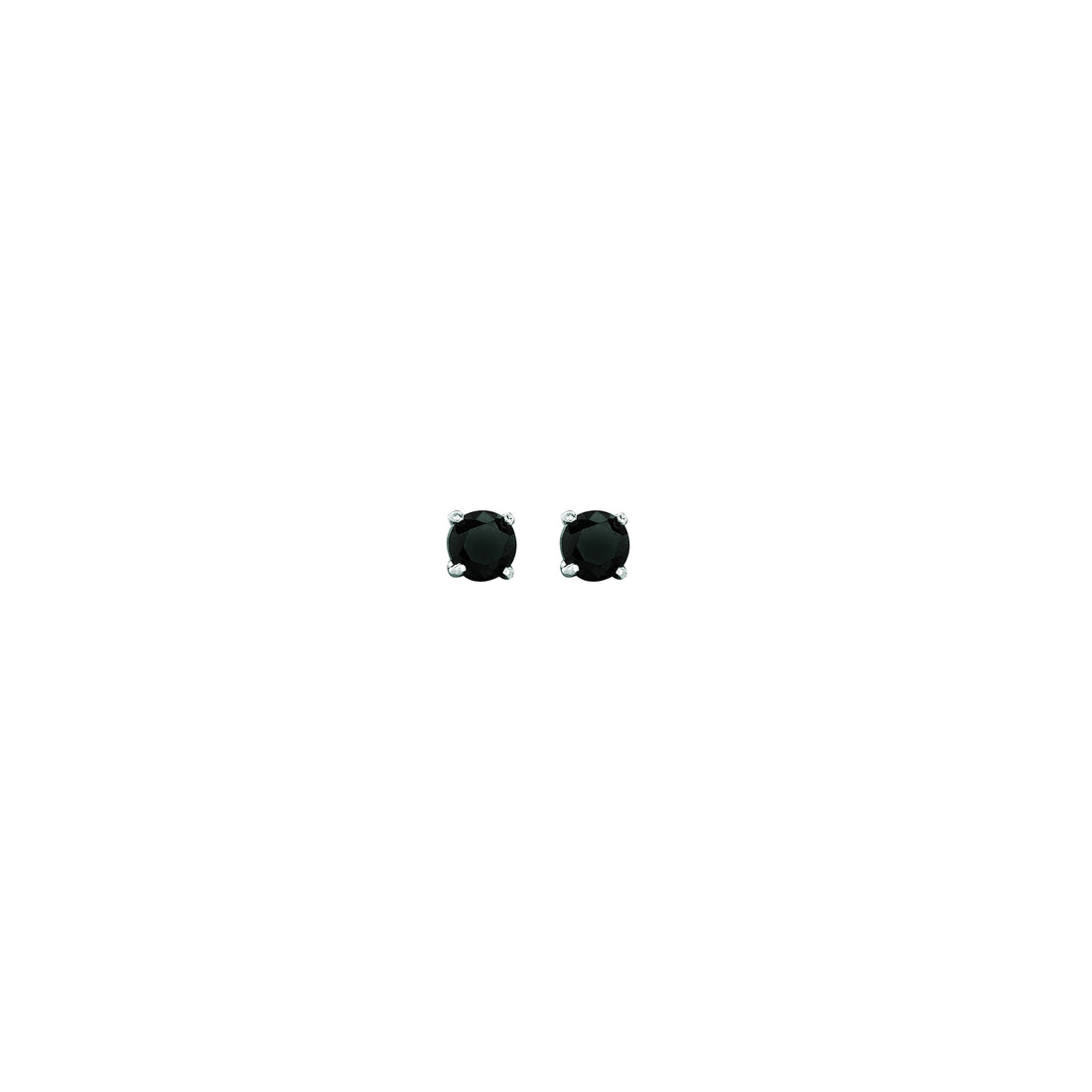 14K Gold 3mm Black CZ Stud Earring