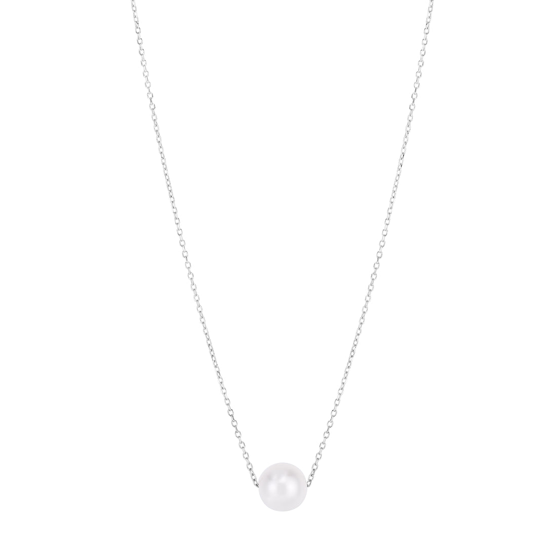 14K Pearl Necklace Solitaire