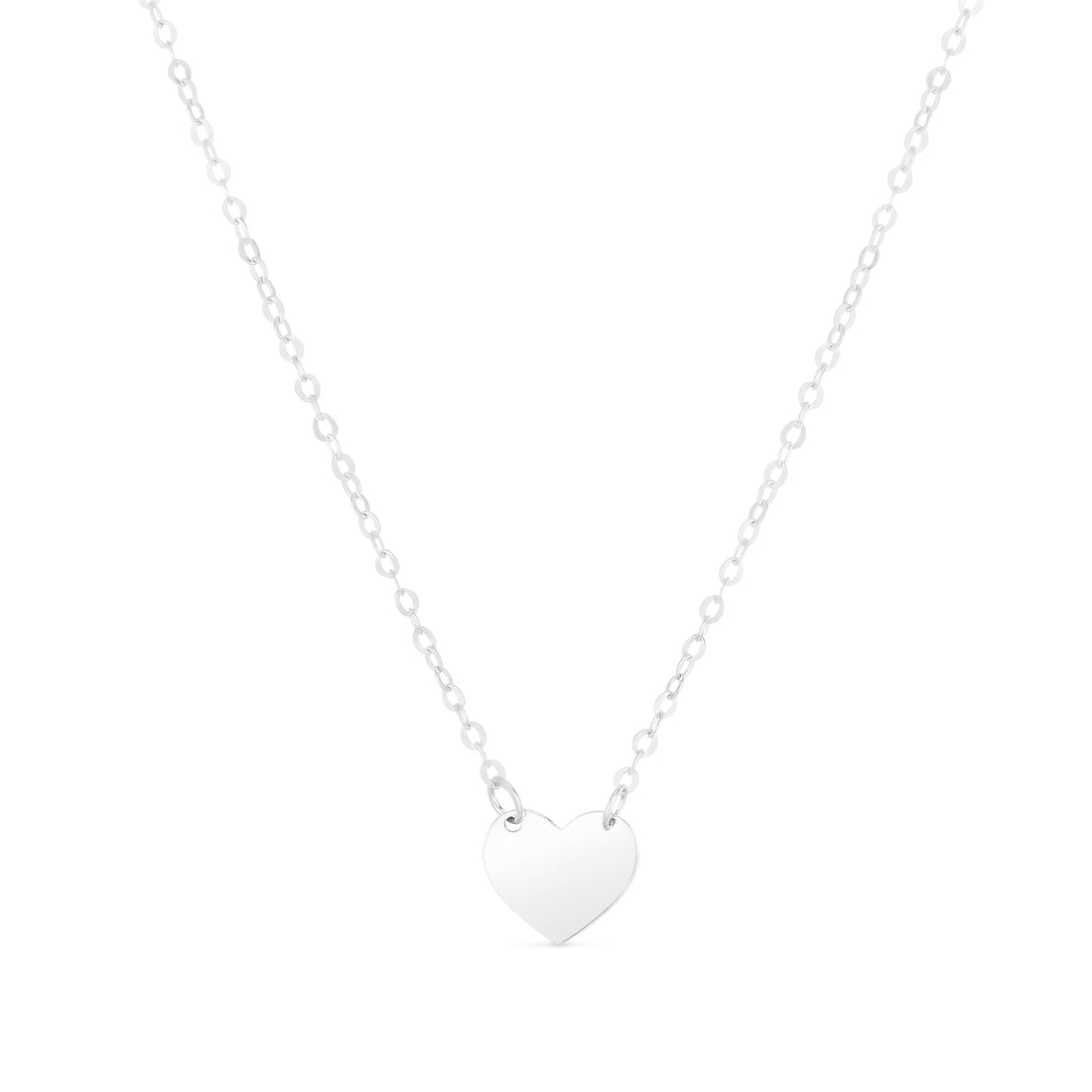 14K White Mini Heart Pendant