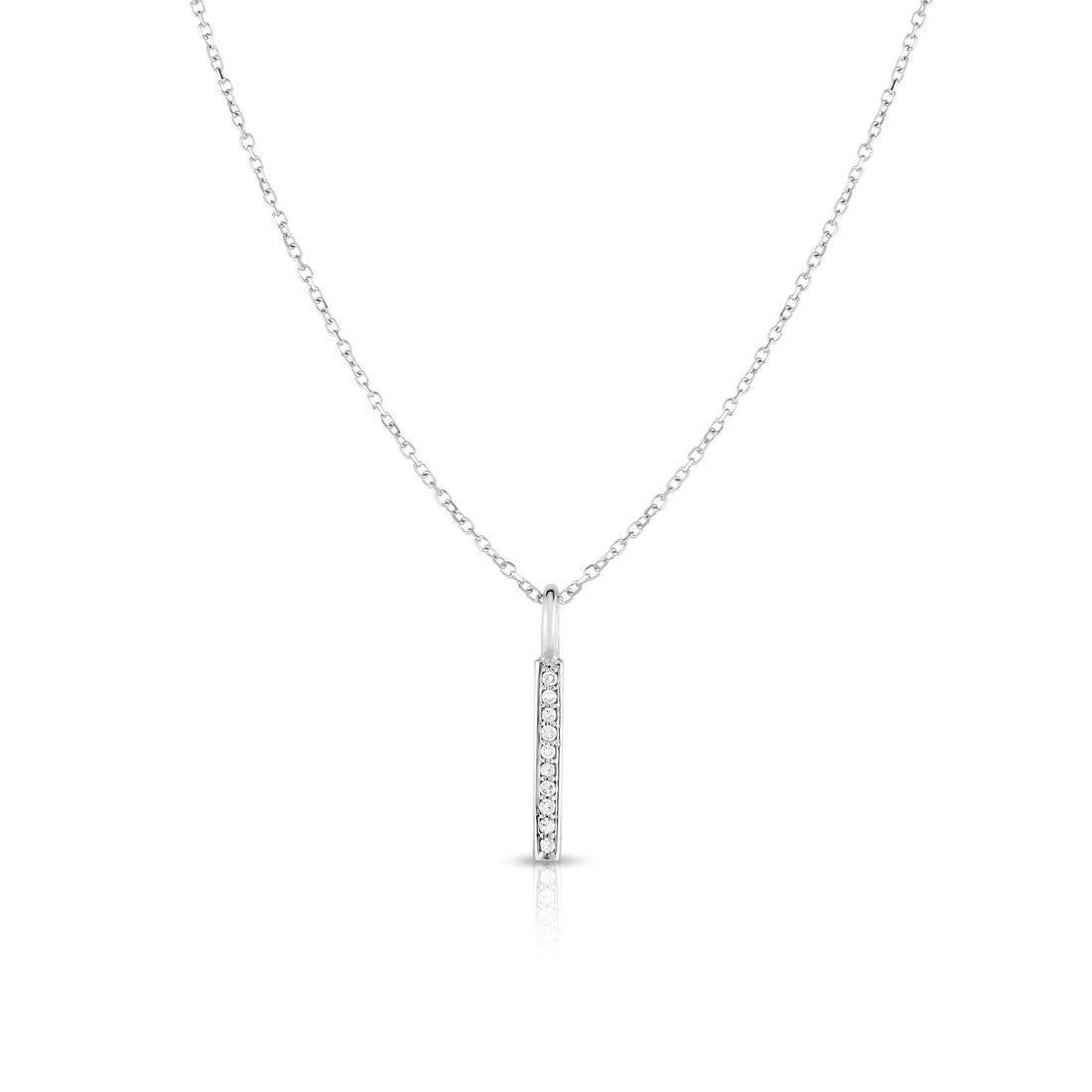 14K Gold .06ct Diamond Bar Necklace