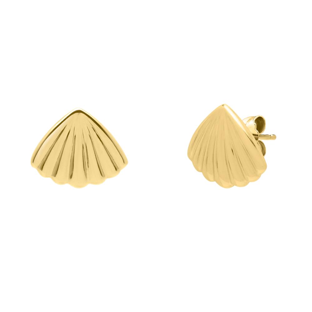 10K Sea Shell Stud Earring