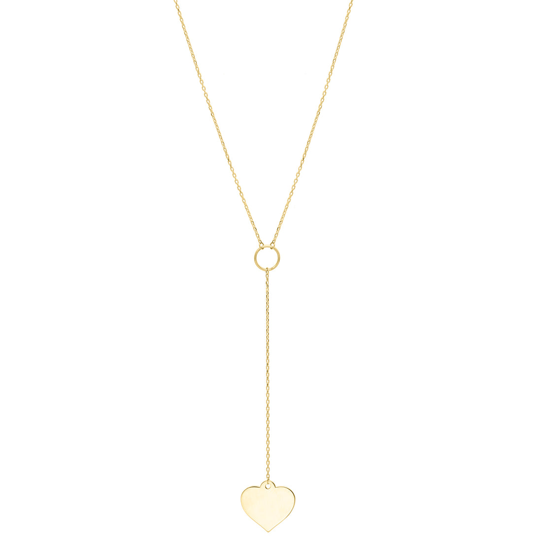 10K Lariat Heart Necklace