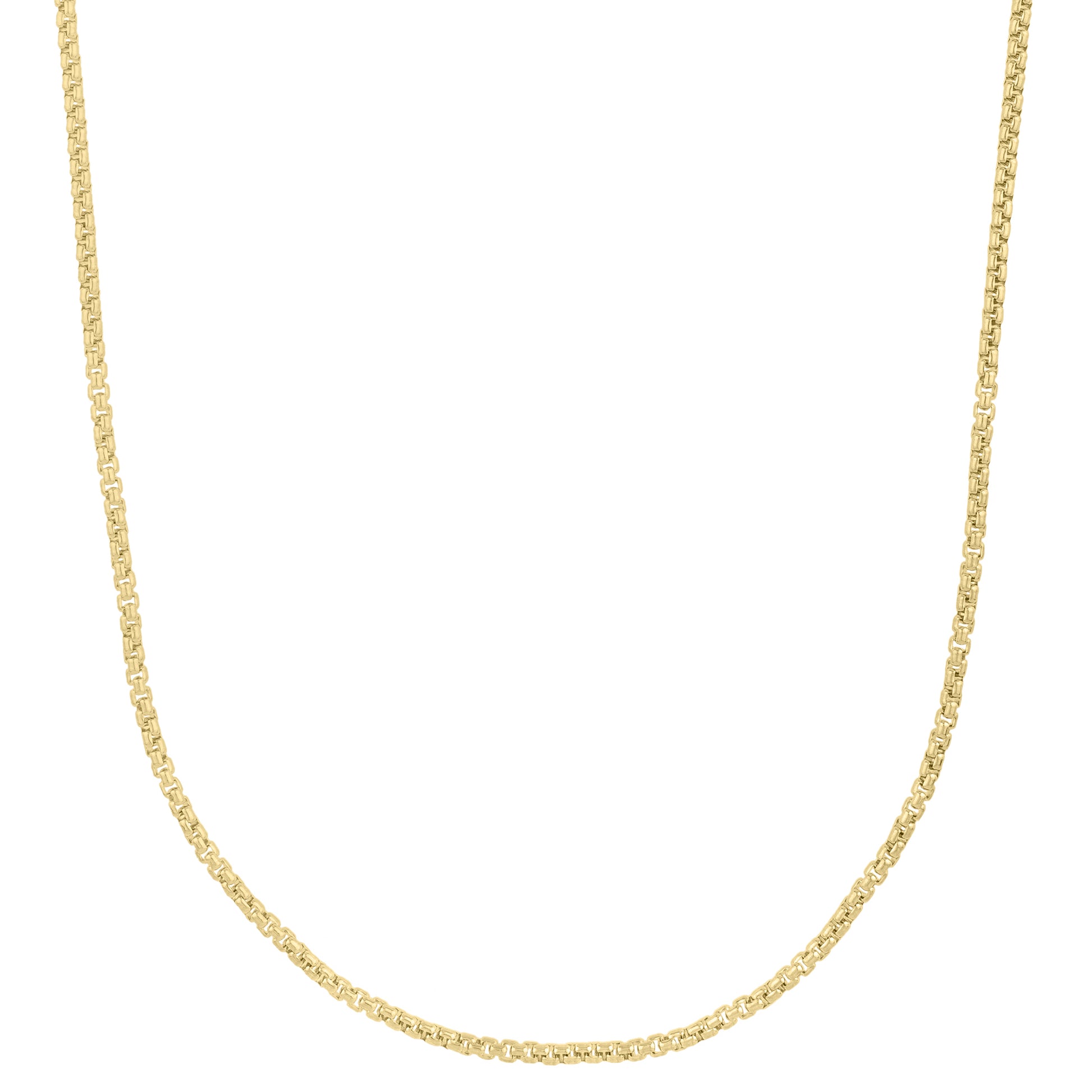 10K Gold 2.5mm Solid Round Box Chain